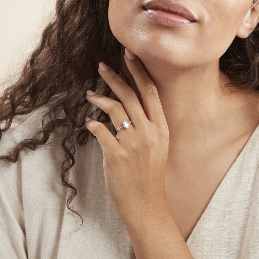 Bague Solitaire Fallon Or Jaune Oxyde De Zirconium