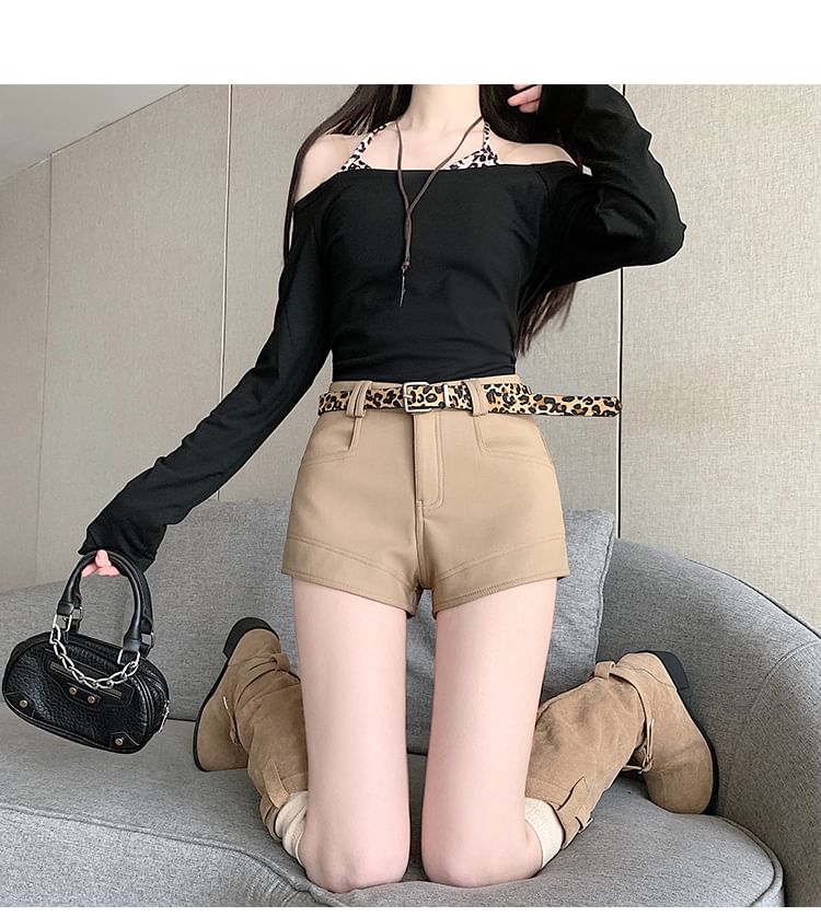 Ukiyo - Hoge taille effen hotpants