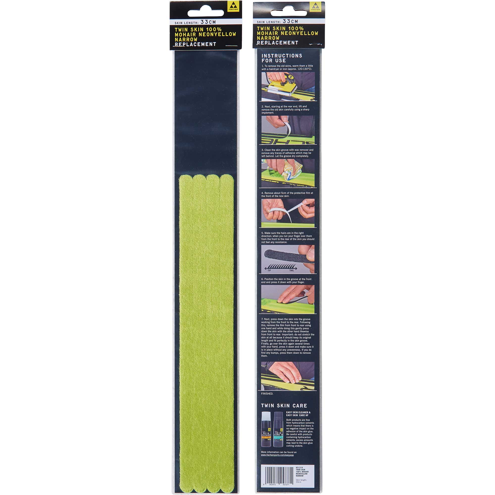 Fischer Twin Skin Yellow 100% Mohair Narrow Ersatzfelle