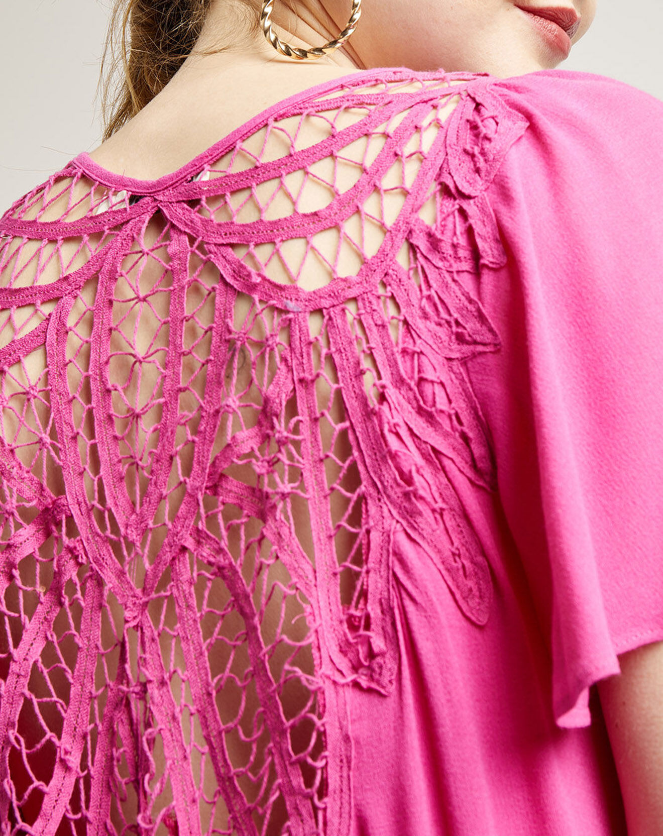 See u Soon Robe Astana ajourée fushia