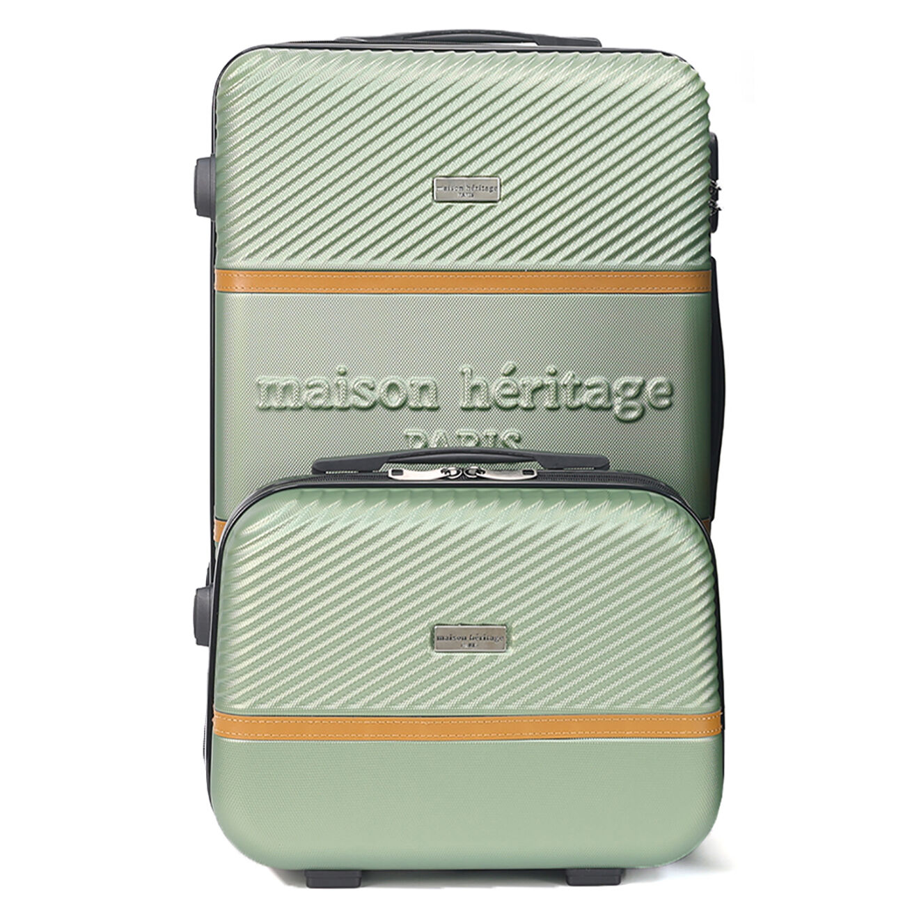 Maison Héritage 3 Valises 4 roues doubles & Vanity Opéra 50/60/70/30 cm & Vanity vert kaki