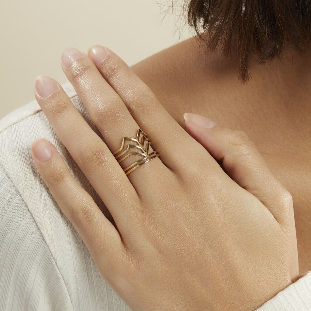 Bague Ajustable Adel Acier Doré