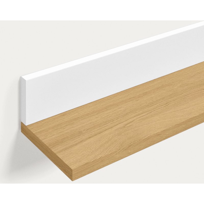 Étagère Abilen en placage de chêne et laqué blanc 120 x 15 cm