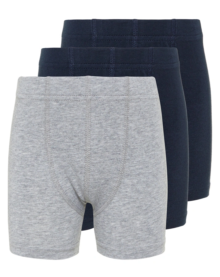 Boxershorts NMMTIGHTS – UNI 3er-Pack in dunkelblau/grau melange