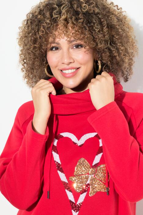 Sweatshirt, Zuckerstangen, Stehkragen, Langarm, salsa