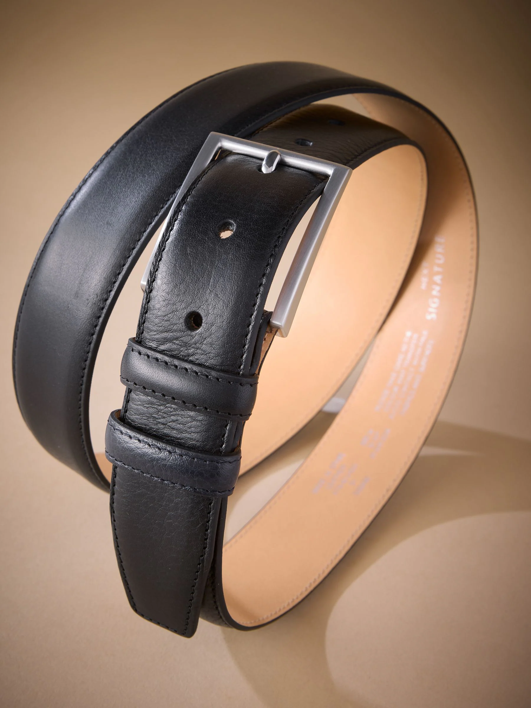 Zwart - Signature leren riem