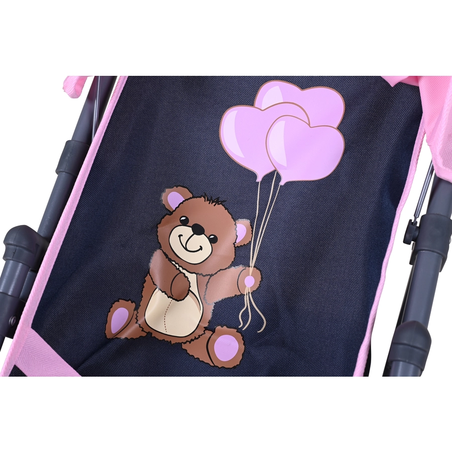 knorr toys® Puppenbuggy Liba - Navy pink bear blau
