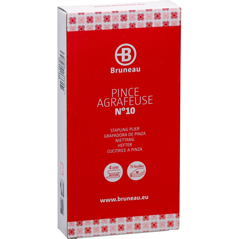 Agrafeuse pince Bruneau - agrafes n°10 - capacité de 15 feuilles