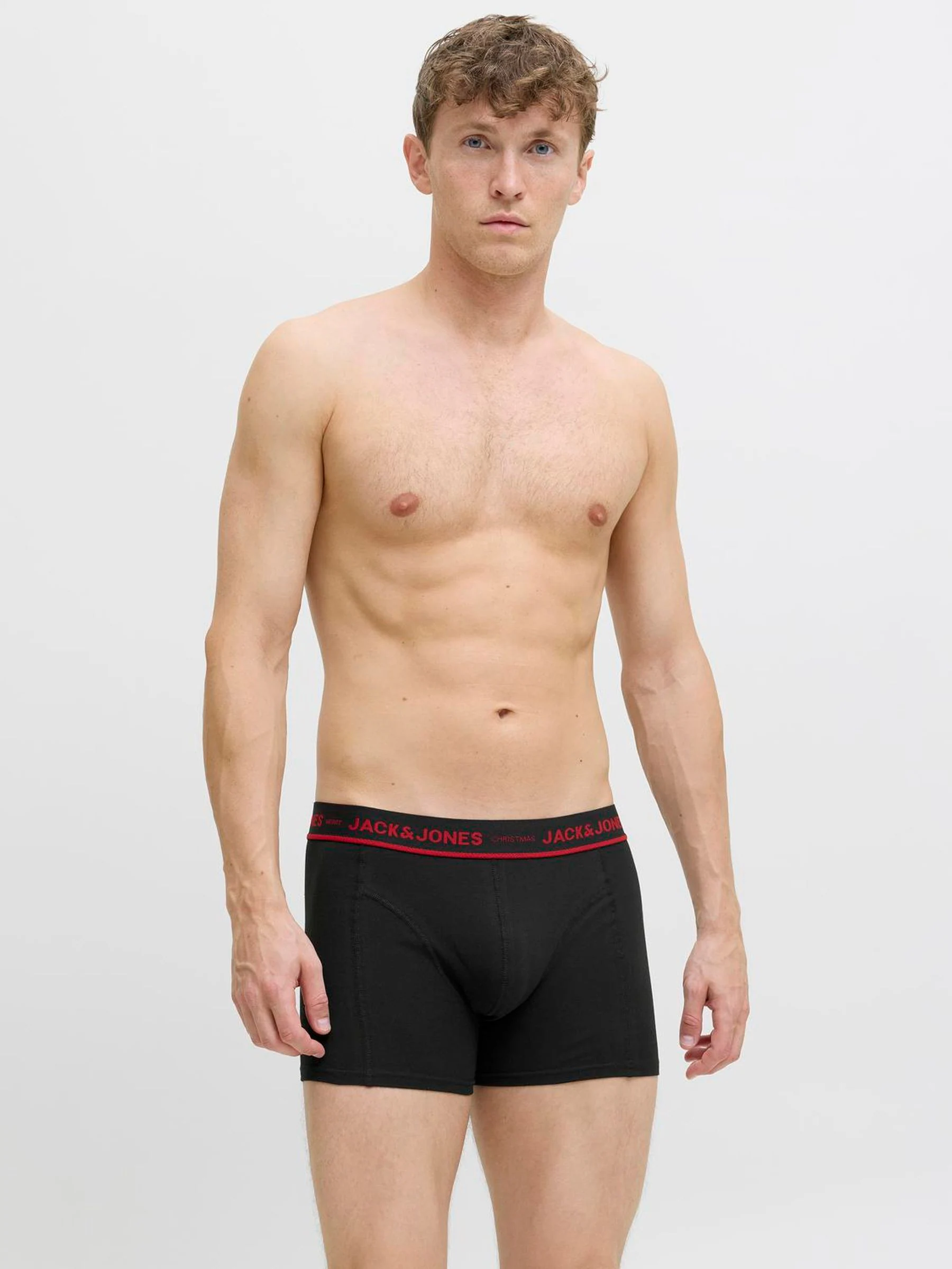 Zwart - JACK & JONES Kerstmis peperkoek boxershorts set van 3