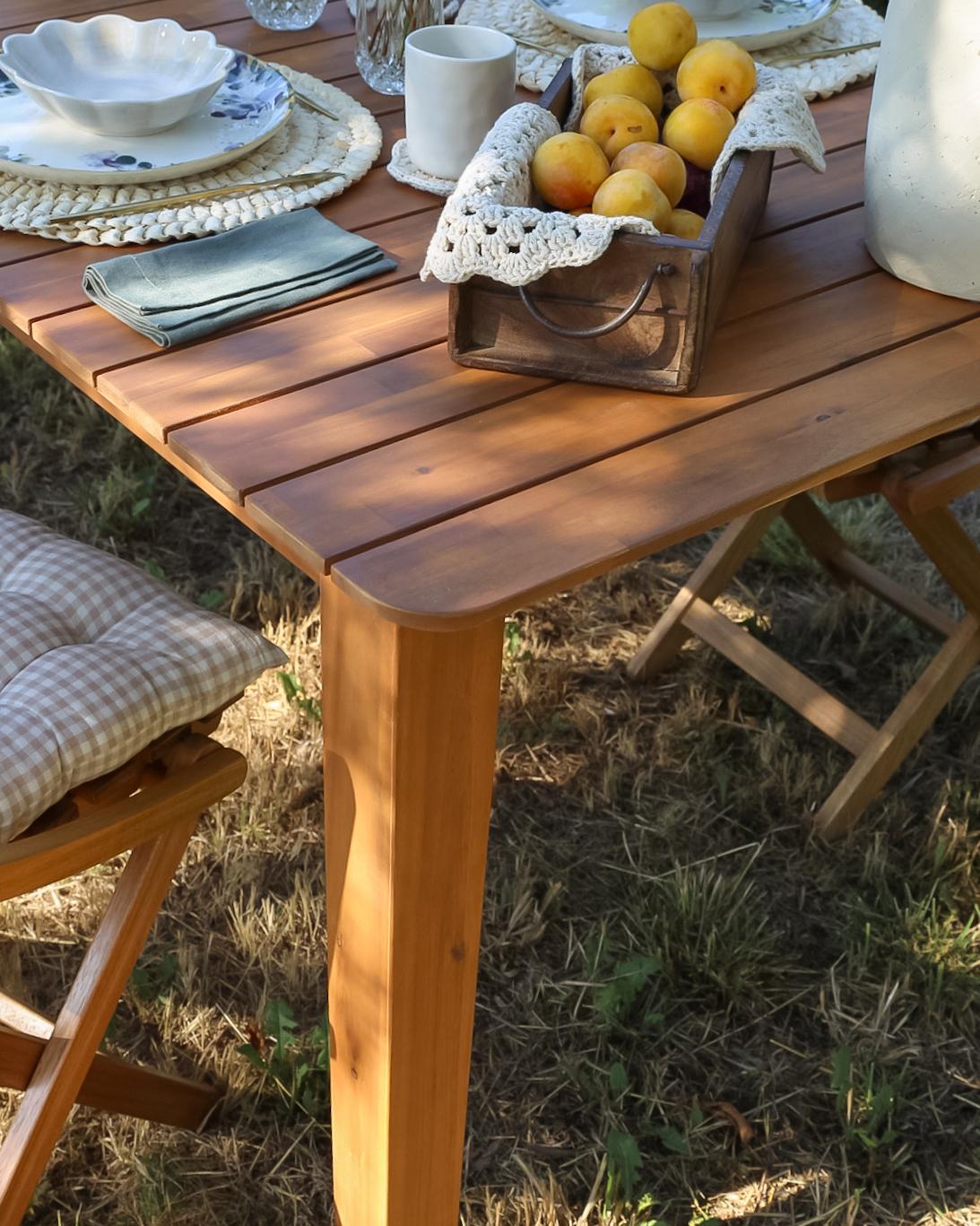 Tuin eettafel FORNELLI 180 cm 90 cm Acaciahout Bruin