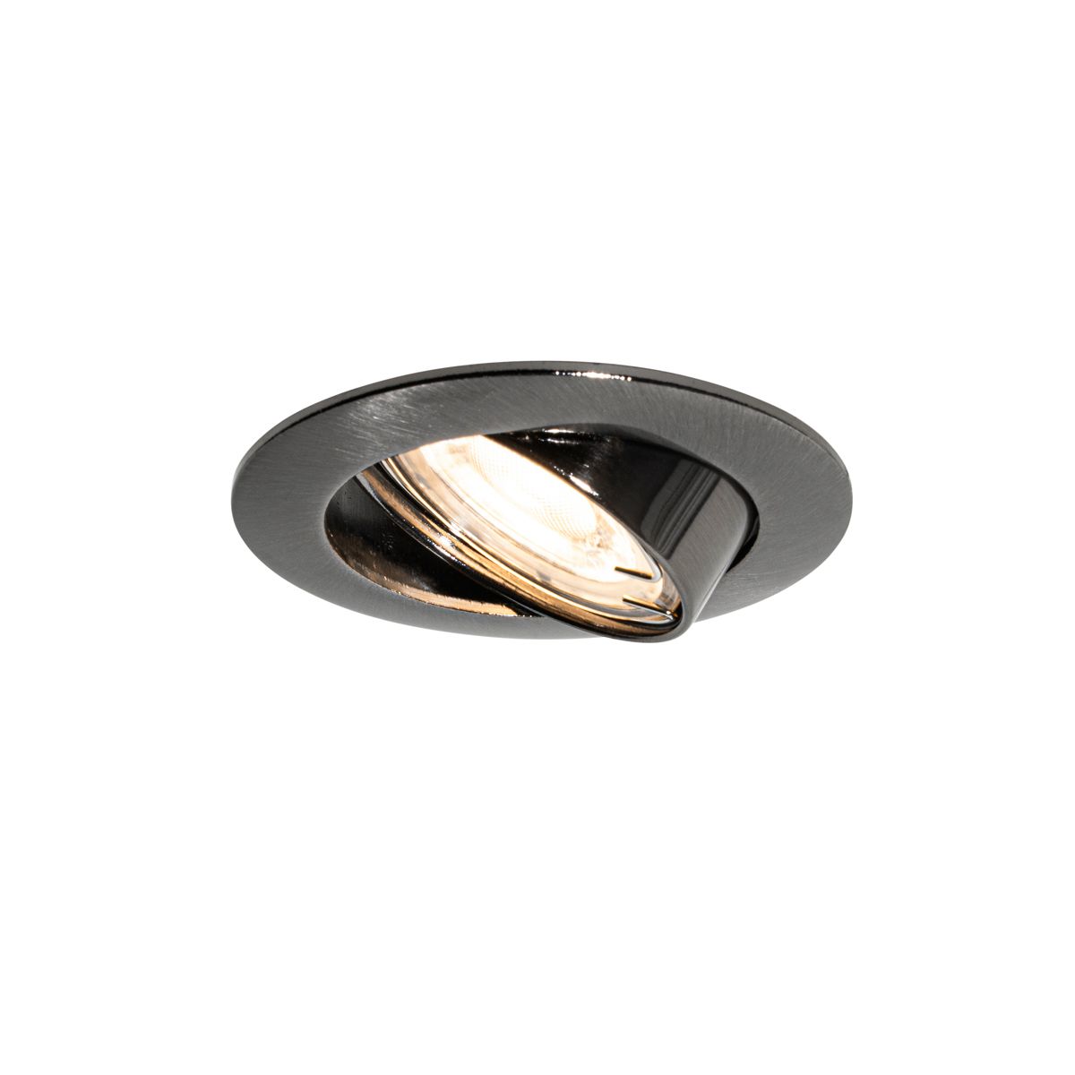 Moderne inbouwspot gunmetal GU10 50 mm rond kantelbaar - Edu