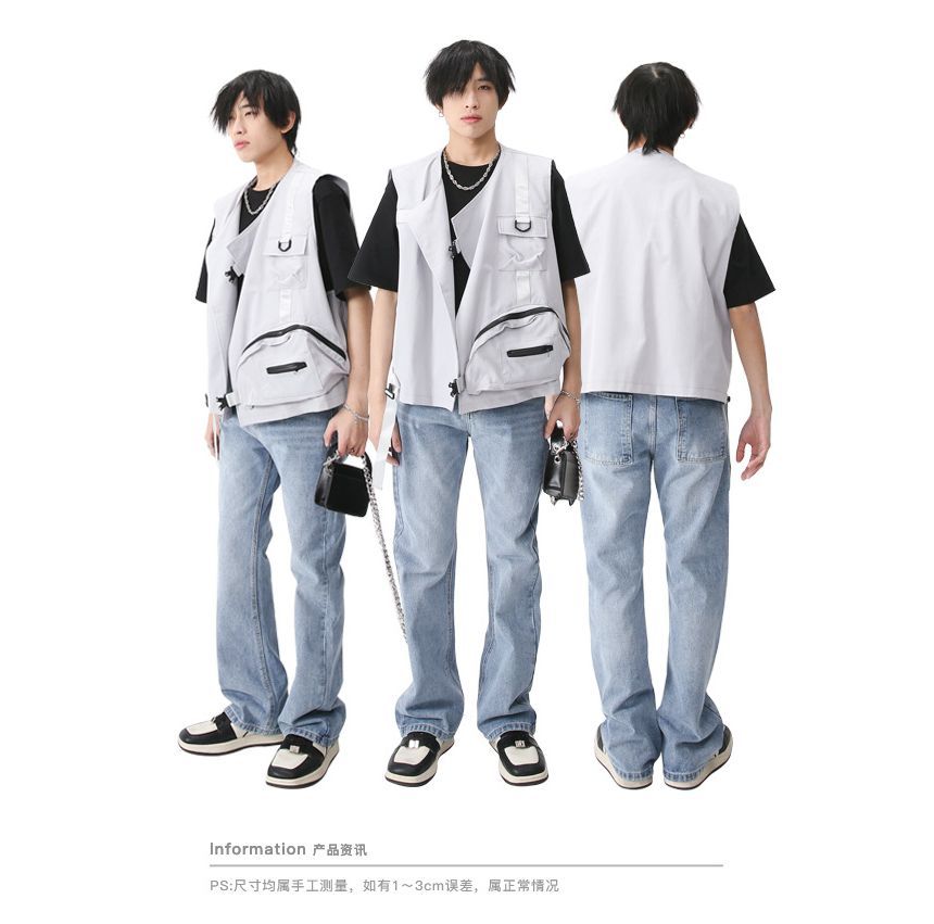 FAERIS - Mid Rise Washed Flared Jeans