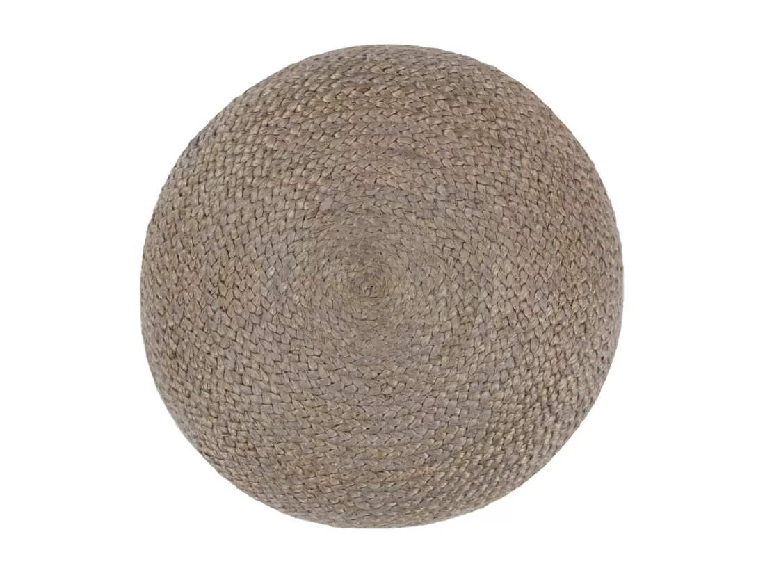 Pouf fait à la main Gris clair 45 x 30 cm Jute