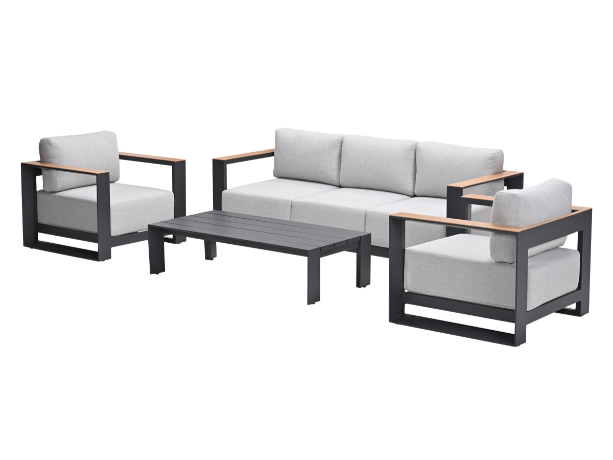 Garden Impressions Levanto loungeset - Carbon Black Teaklook