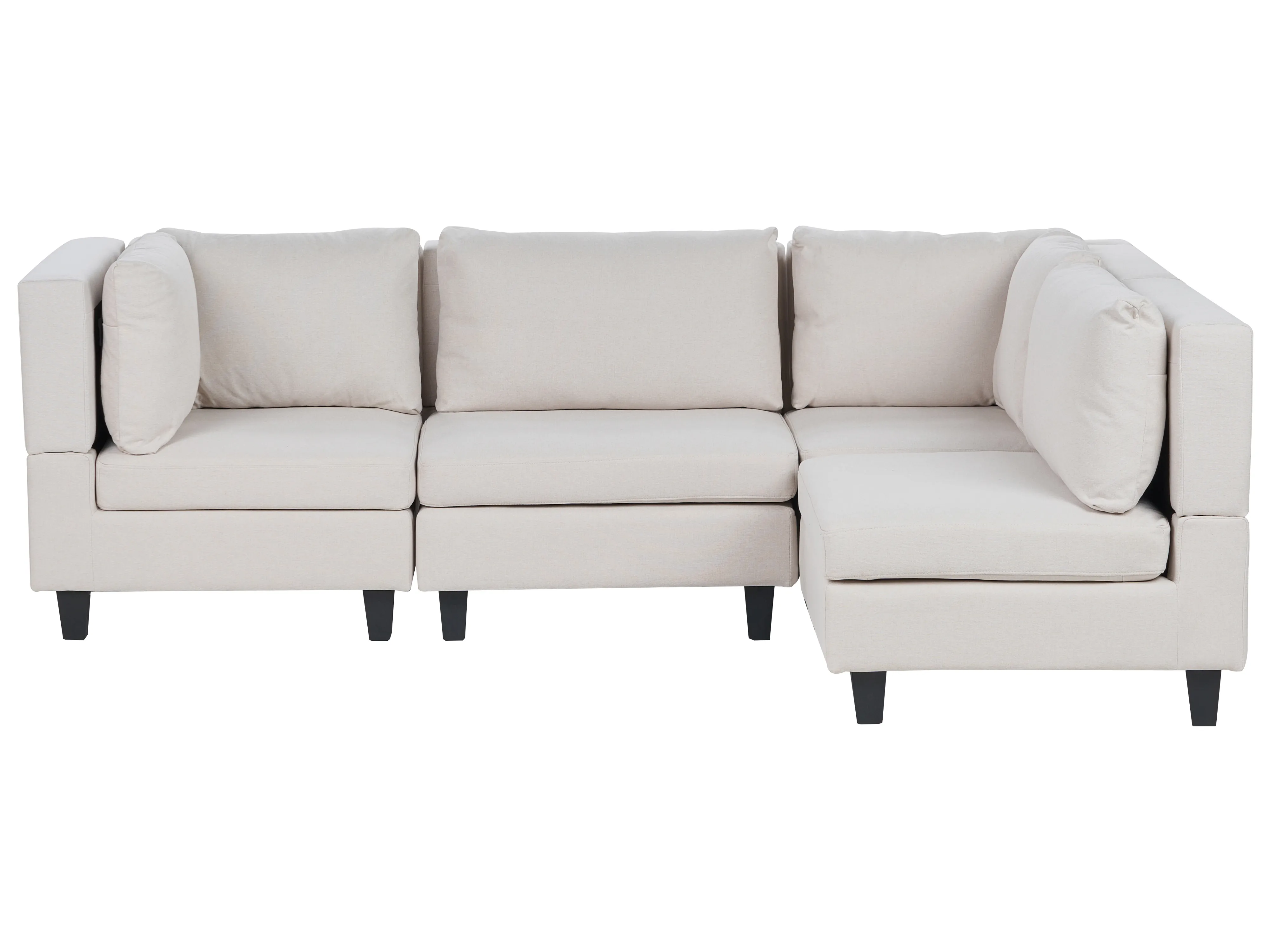 Modulaire hoekbank 4-zits UNSTAD Stof Lichtbeige linkszijdig