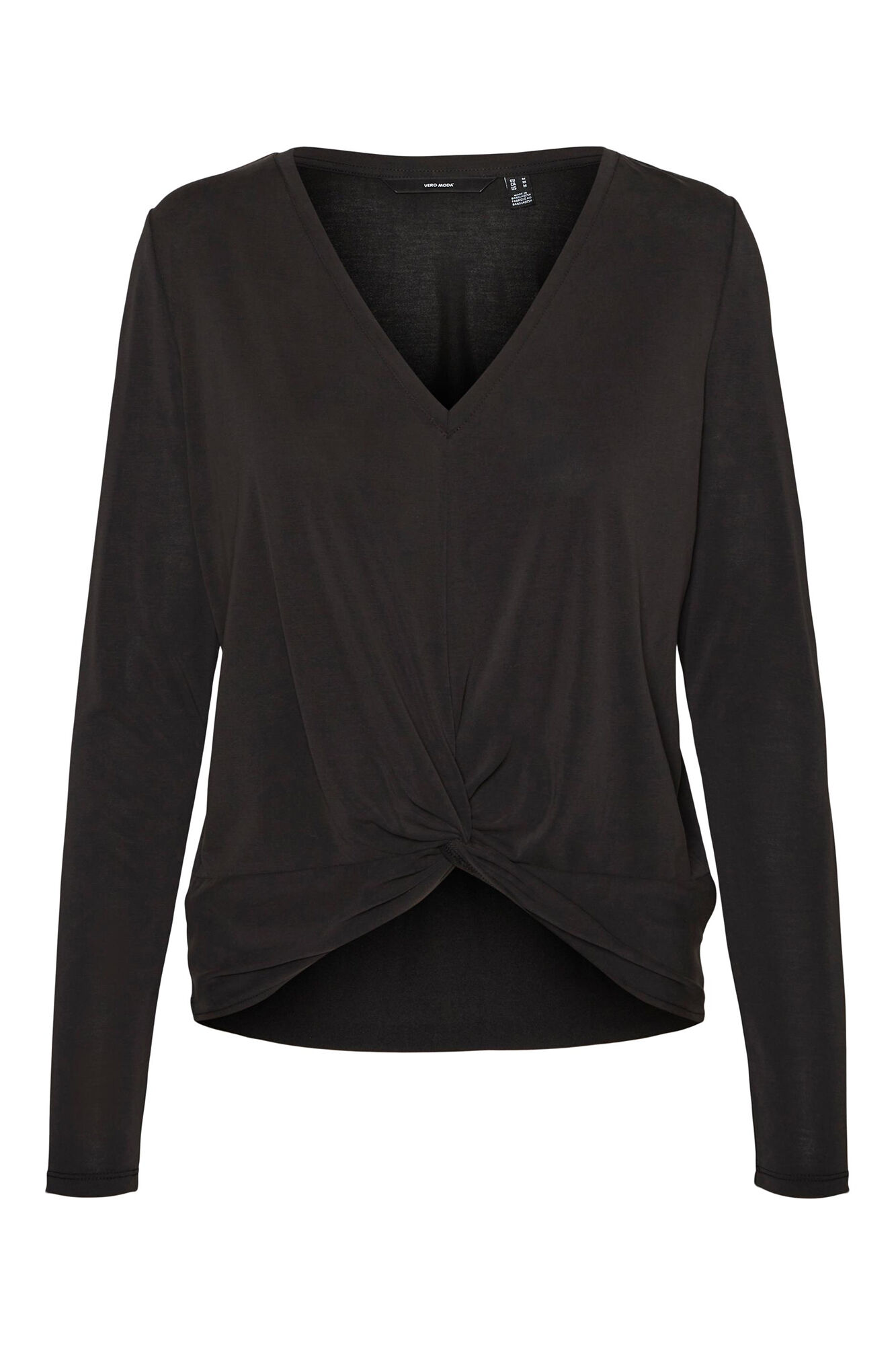 Blusa de manga comprida em TENCEL - Preta