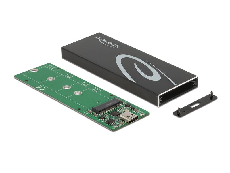 Delock Externes Gehäuse für M.2 SATA SSD mit USB Type-C M.2 Delock Externes Gehäuse für M.2 SATA SSD mit USB Type-C Buchse