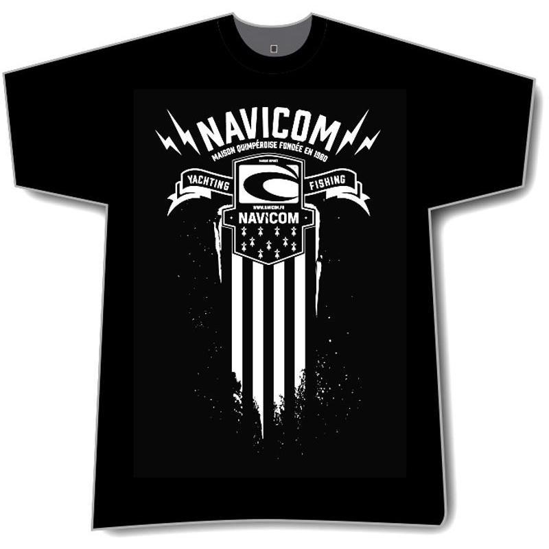 Tee Shirt Manches Courtes Homme Navicom 2019 Bretagne - Noir
