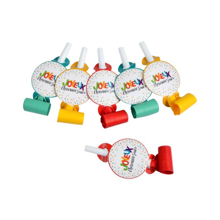 SET 6 SANS GENES PAPIER H.11.5CM HAPPY CONFETTIS