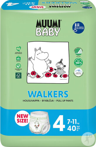 Muumi Baby Sous-Vêtements T4 7-11kg 40 Pièces