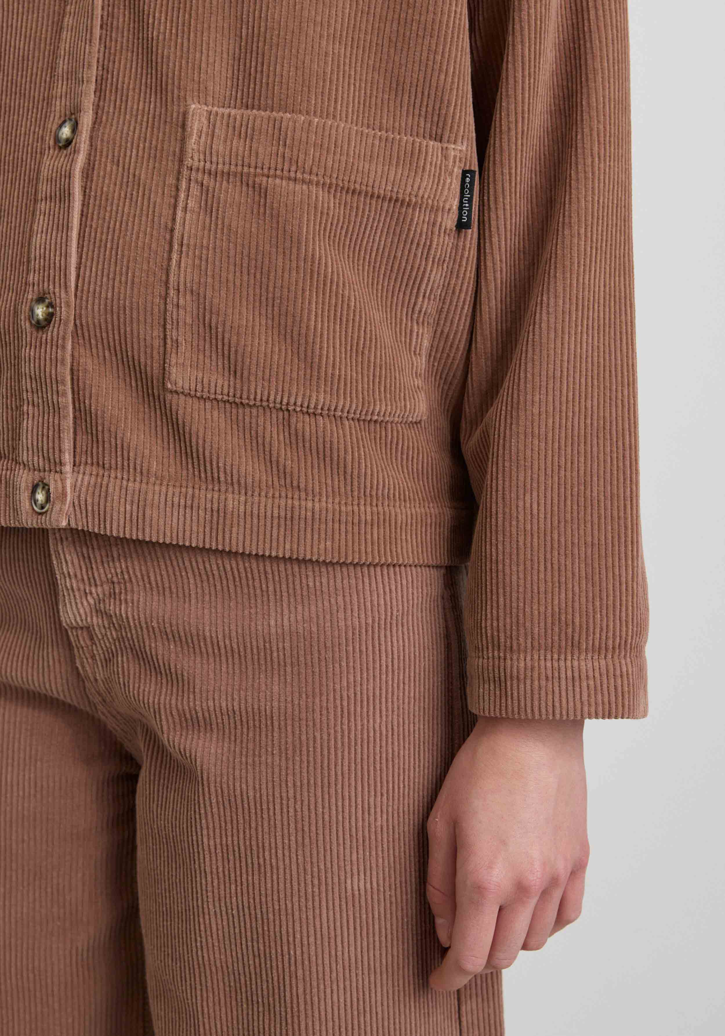 Recolution Cord-Overshirt Rhodea Cognac Brown