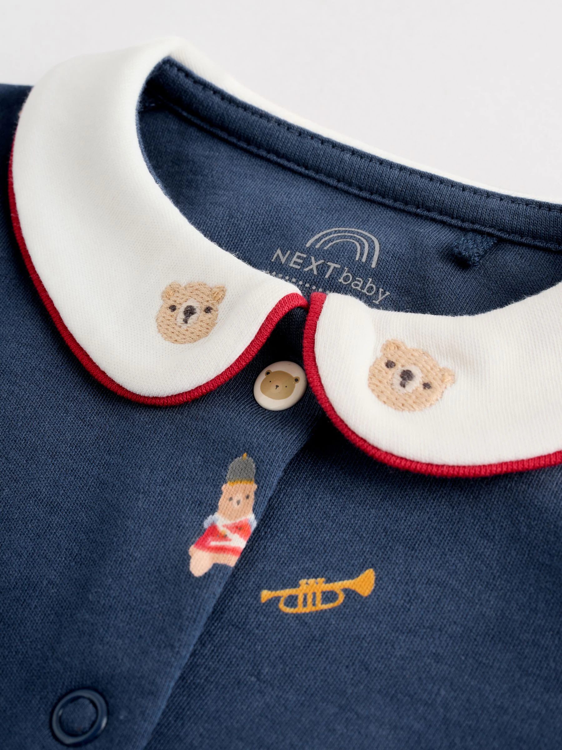 Rood met beer - Verpakking van 3 babypyjama's (0-2jr)