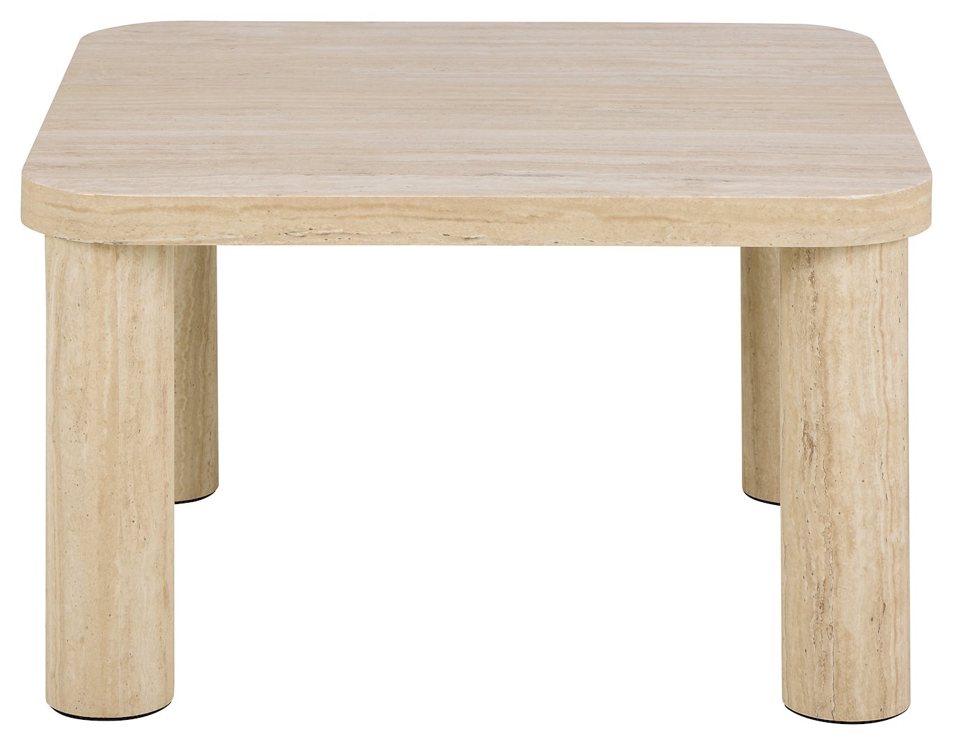 Solano sofabord Topp og understell i travertin. 60x60x36cm
