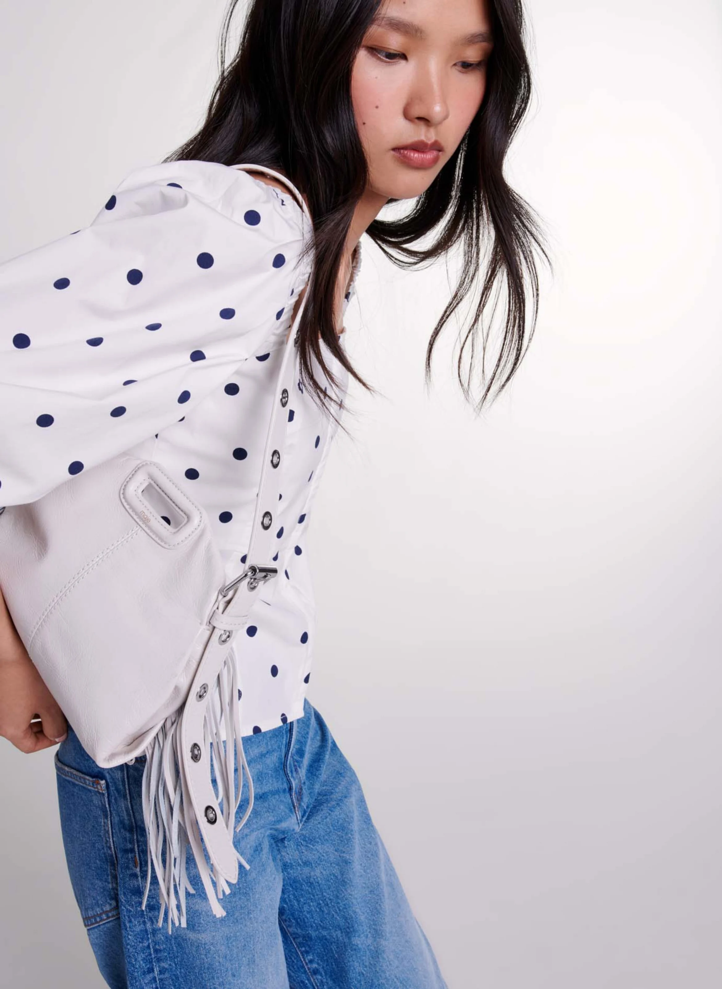 Top ajusté col carré en coton mélangé | Multicolore
