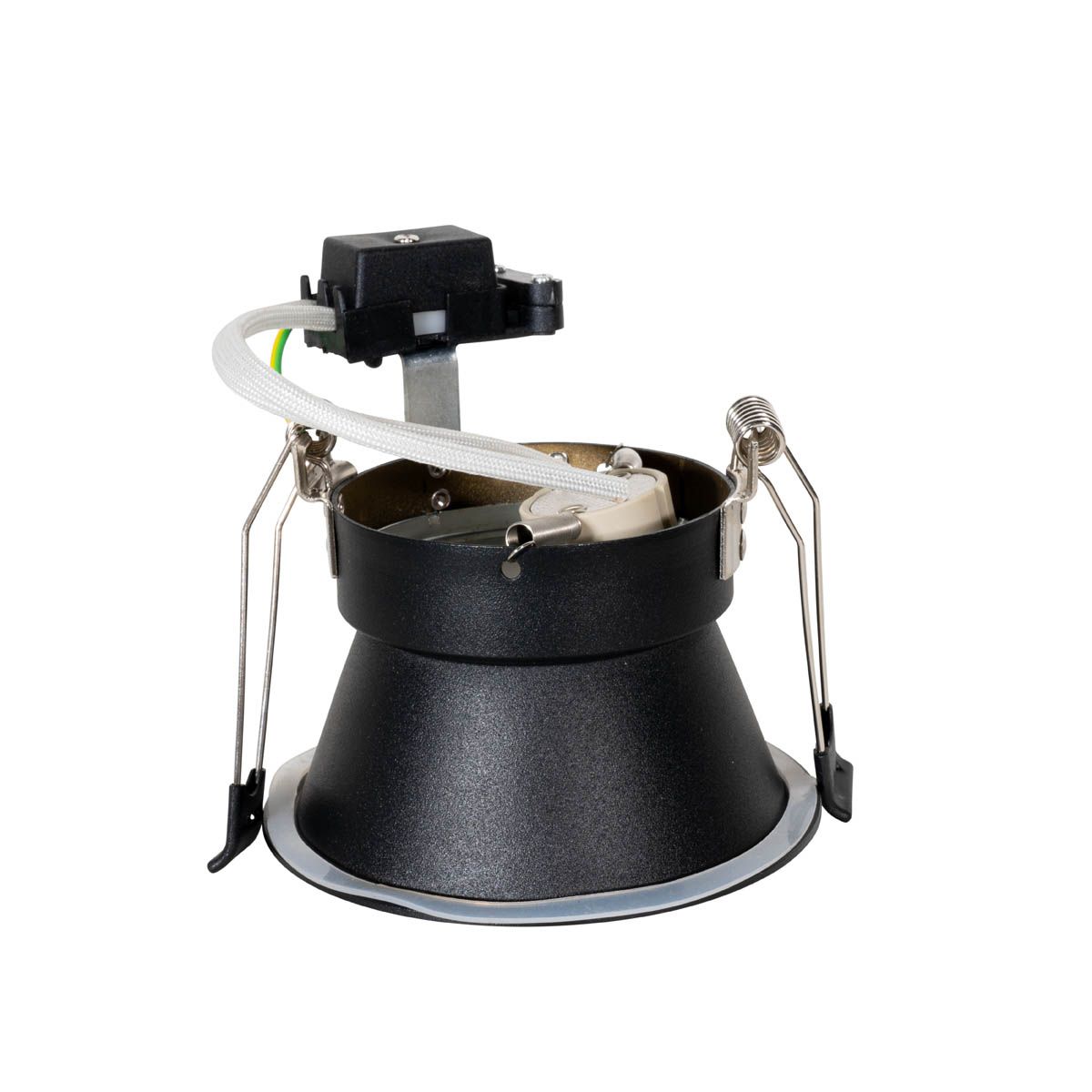 Set van 6 moderne inbouwspots zwart met goud GU10 70mm IP44 - Dept