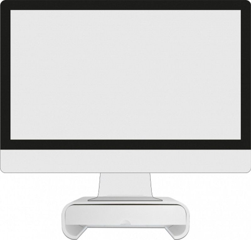 DeLOCK ergonomische monitor standaard/verhoger met 1 lade - L / wit
