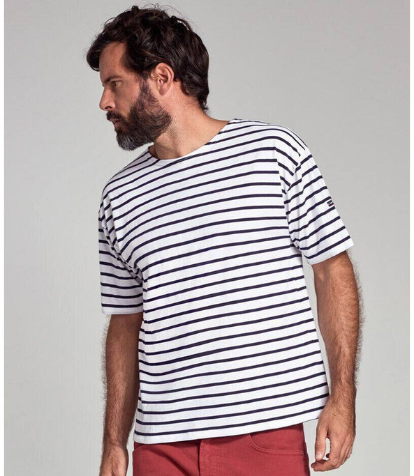 Armor lux AM100 - Marinière Homme Légère Manches Courtes Col Bateau