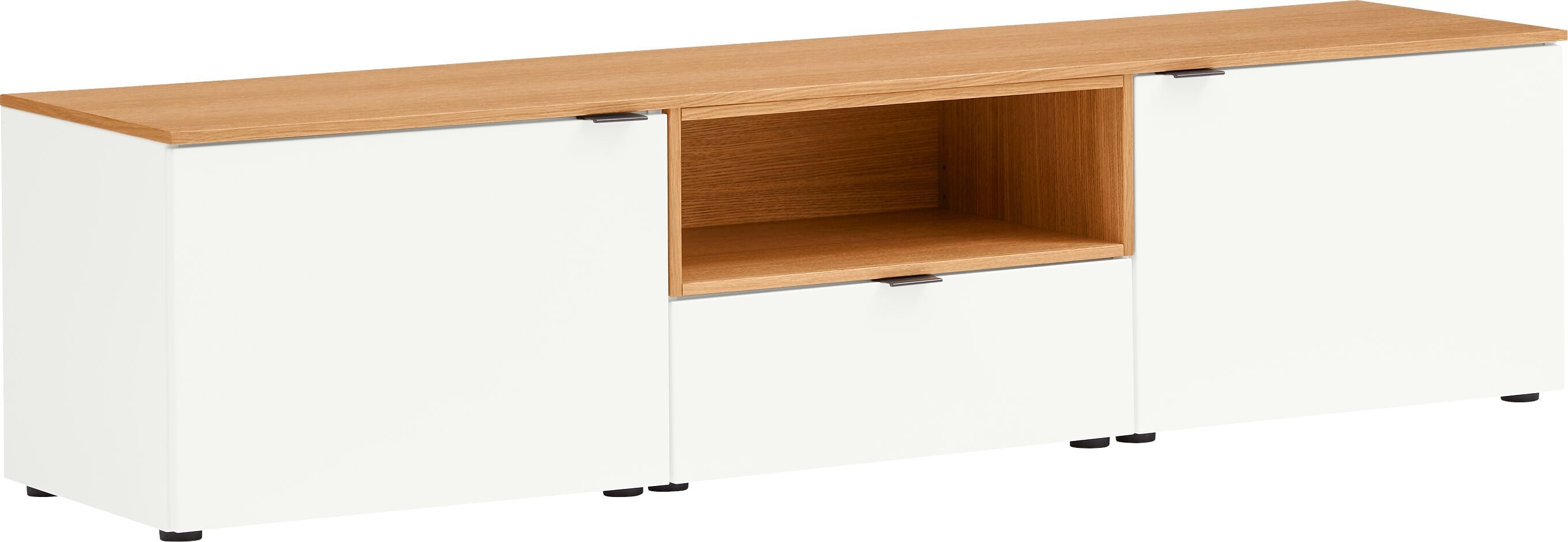 TILL Lowboard - Weiss / Eiche / B: 168.0 cm x T: 41.0 cm x H: 38.4 cm