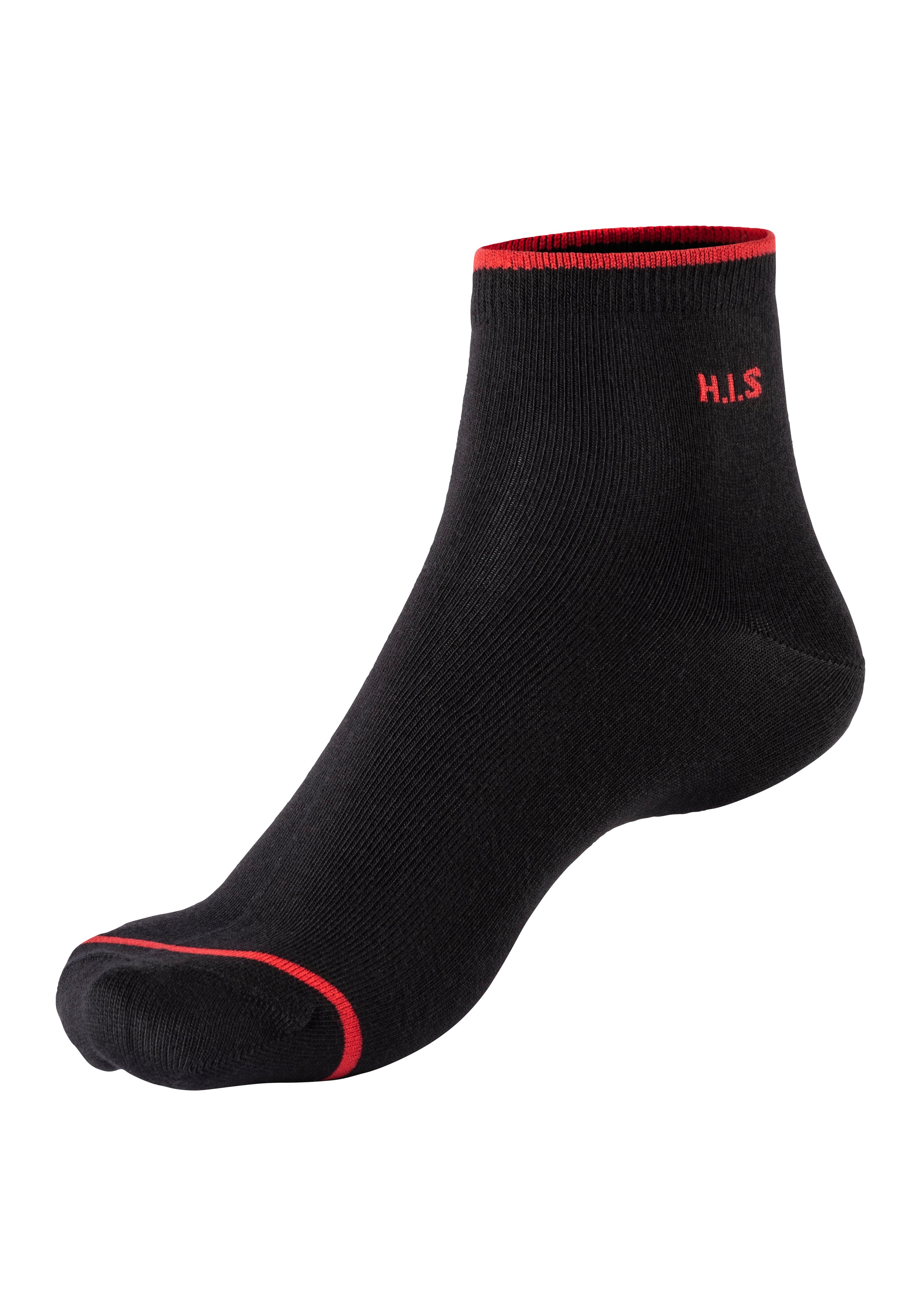 H.I.S Kurzsocken Packung, 7 Stk. tlg. mit farbigen Bündchen