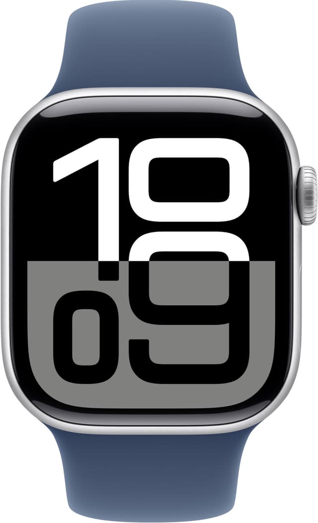 Apple Watch S10 42mm GPS (Silver Aluminium/Denim sportsrem) S/M