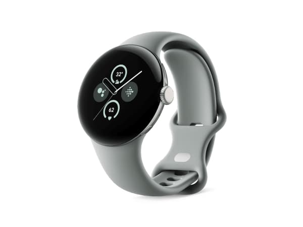 Google Pixel Watch 2 - Sjampagnegull-aluminium - smartklokke med aktivt bånd - fluorelastomer - hassel - båndbredde: S/L - 32 GB - Bluetooth, Wi-Fi,