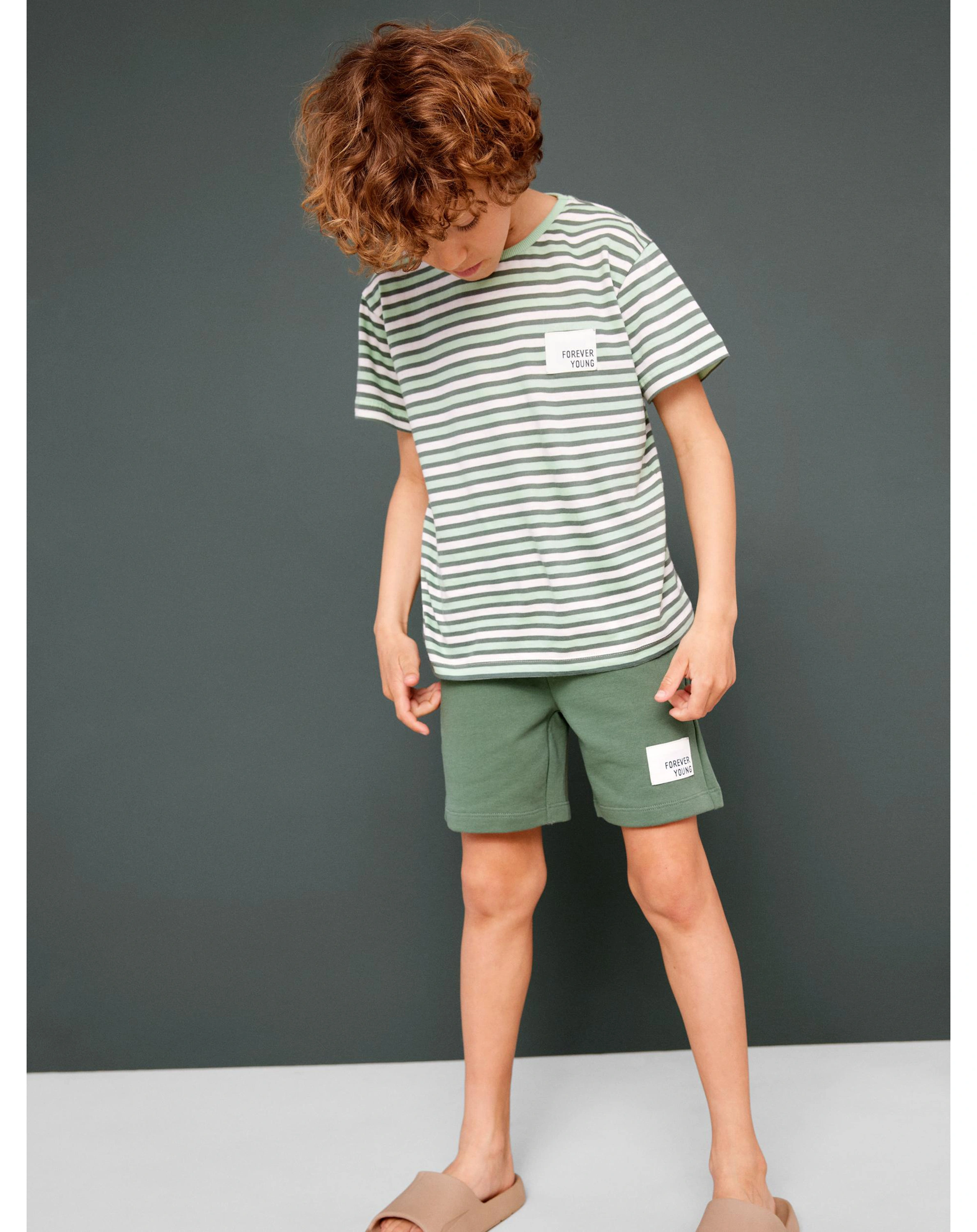 T-Shirt NKMDIK gestreift in hemlock