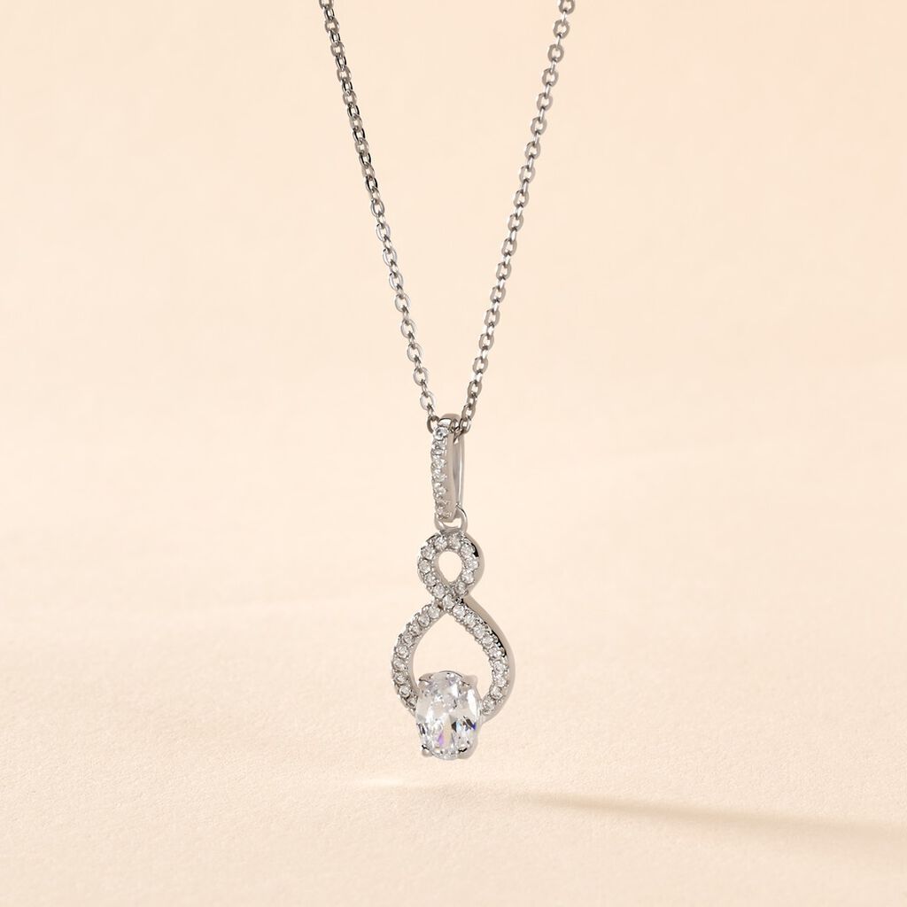 Collier Ylianna Argent Blanc Oxyde De Zirconium