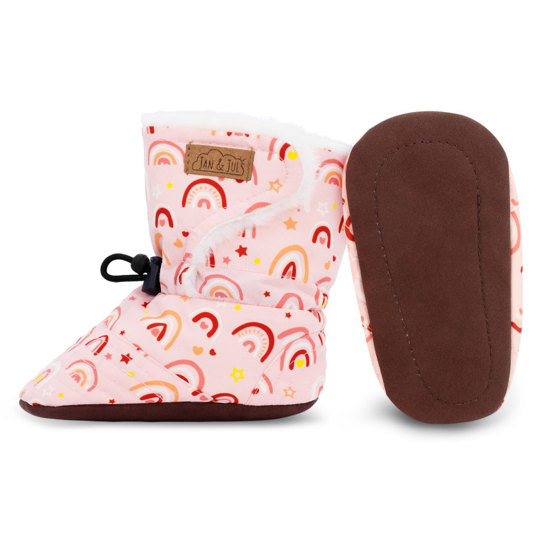 Jan and Jul Jan and Jul Stay-Put Winter Booties Pink Rainbows