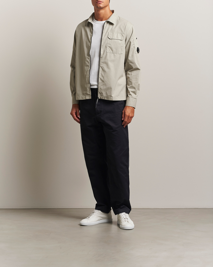 C.P. Company Organic Cotton Gabardine Zip Overshirt Grey