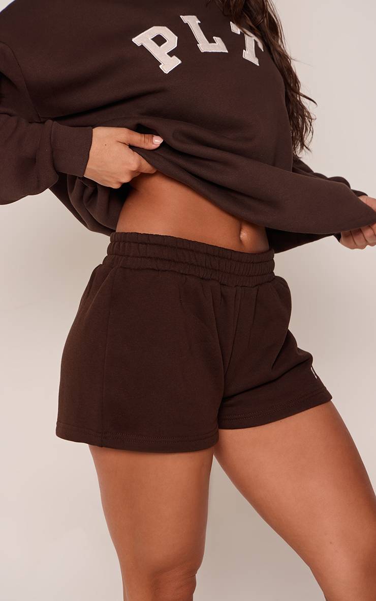 Chocolat Short Molleton À Logo PLT