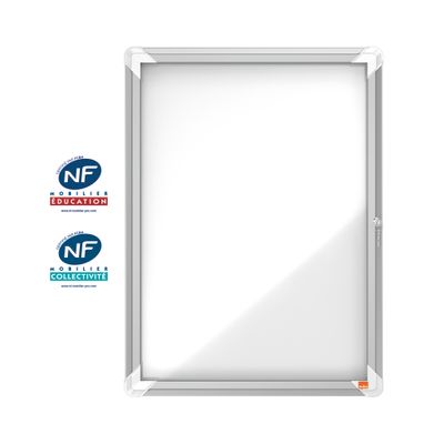 Nobo - Vitrine extérieure 4 A4 (494 x 668 mm) - cadre aluminium fond métal
