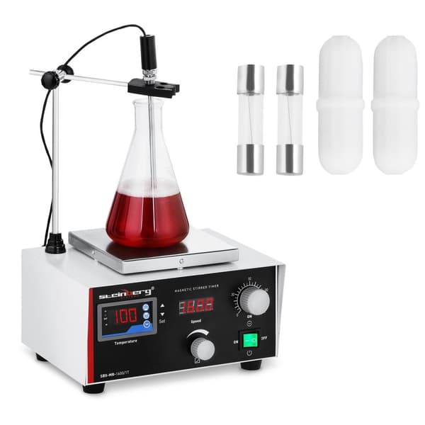 Laboratoriemagnetrører 100 grader C timer + rørere