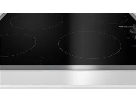 Bosch Serie | 2 PKE645CA2E - Keramisk kogeplade - 4 plader - Niche - bredde: 56 cm - dybde: 49 cm - med rustfrit stål-pynt - sort/rustfrit stål