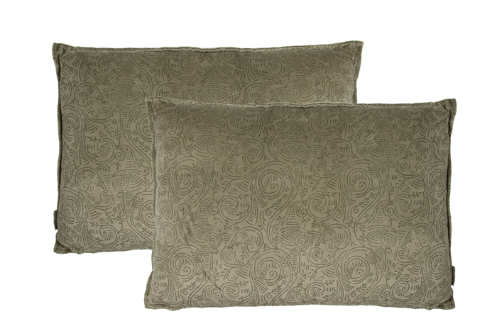 Kussen 15171 Velvet Delfina olive