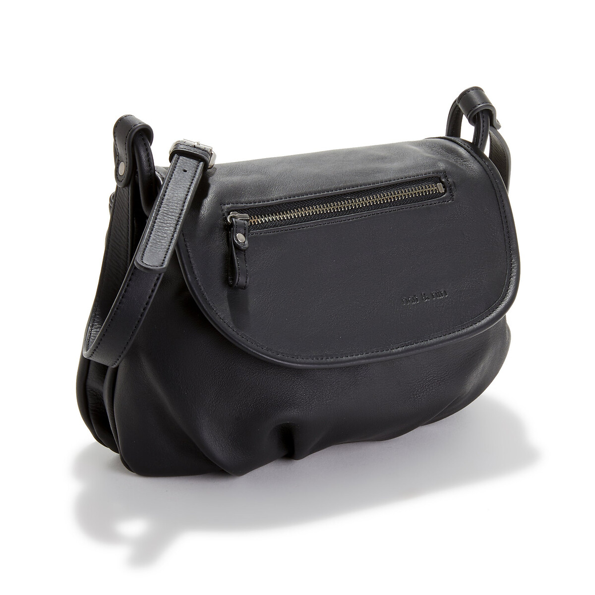 NAT & NIN<br>Bolsa de mão com aba, em couro Jen