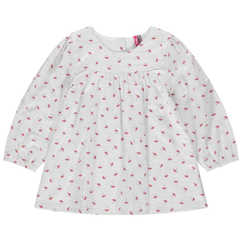 Tunique manches longues imprimée parapluies all-over - Gris clair
