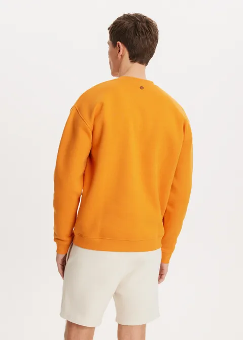 Brushed written sweater oranje (ORA)