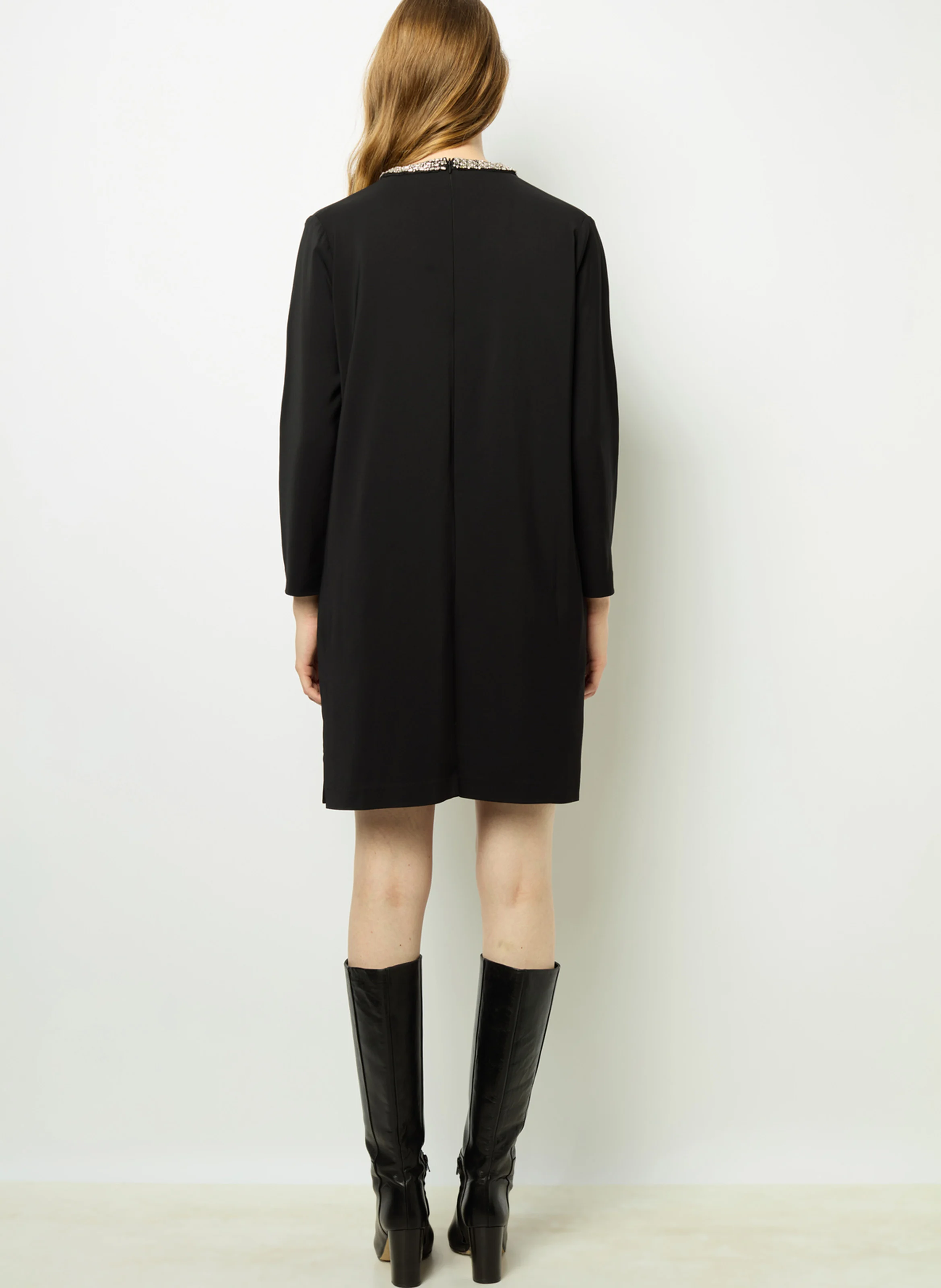 STERNA - Robe col tunisien | Noir