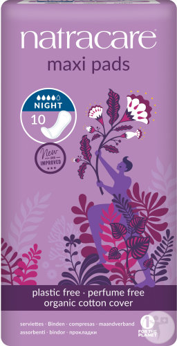 Natracare Serviettes Maxi Night 10 Pièces