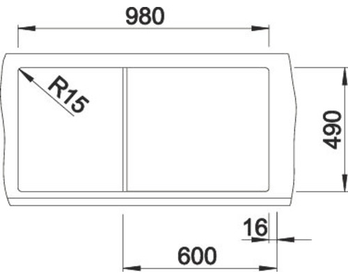 Blanco ZENAR XL 6 S spoelbak, 1000 x 510 mm, vulkanisch grijs, 527372, 1 bak met afdruiprek, bak rechts